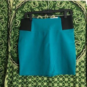 Teal Fitted Skirt